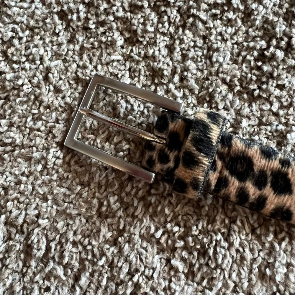 Leopard Print Belt with Red Rose Embroidery - Women Accessories